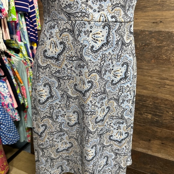 LOFT Elegant Paisley Midi Dress in Black and Cream - Picture 3 of 9